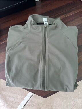 Light Olive Zip-Up athletic Jacket